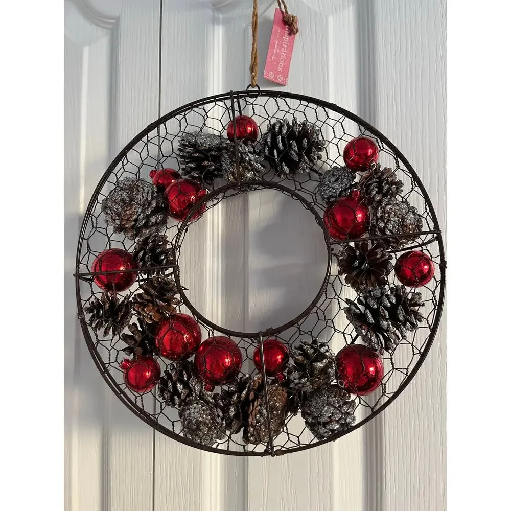 Hallmark Inspiration Metal Wreath Set 12” Interchangeable Holiday Decor Set of 2